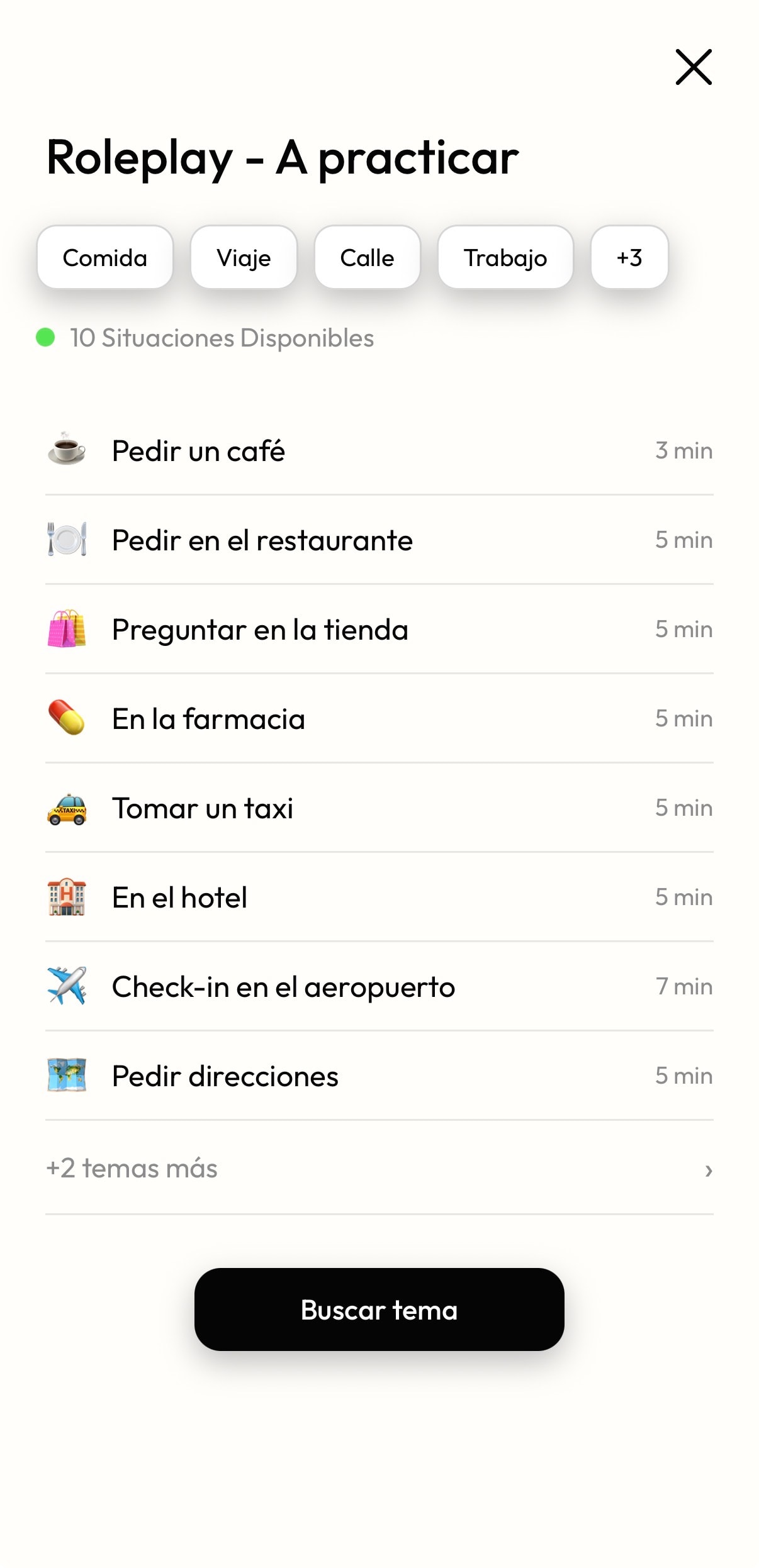 Catálogo de escenas para practicar con Pipo